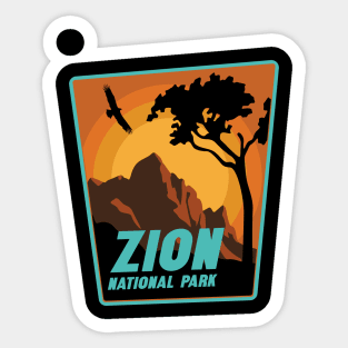 Vintage Retro Zion National Park Utah Mountain Sticker